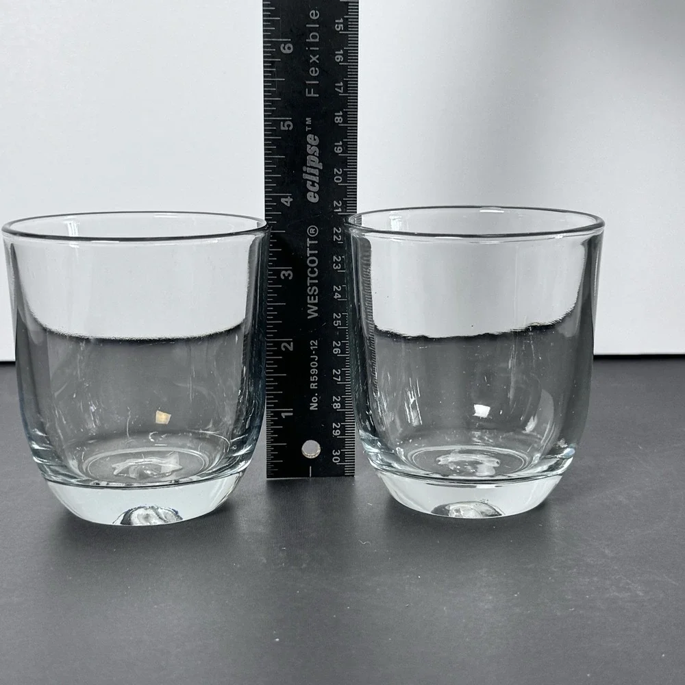 Set Of 2 Glasses With Pinwheel Poke Whiskey Double Old Fashion Barware Drinkware